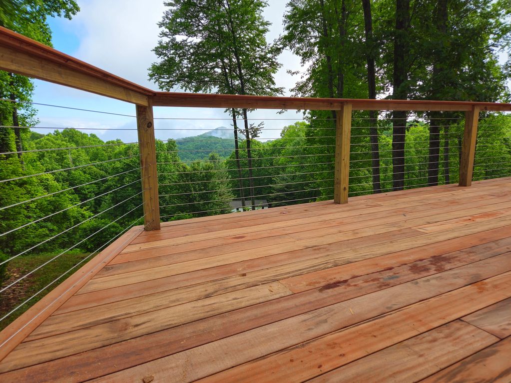 Tigerwood deck addition in Candler, NC.