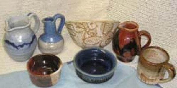 Pottery made by Carl's students.