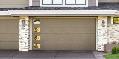 Contemporary panel, 8300 series, insulated door, vertical windows