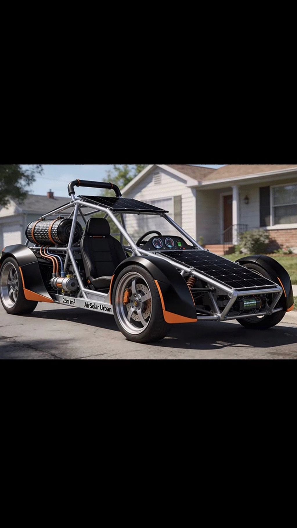 A futuristic solar-powered urban vehicle with an open frame and sleek design.