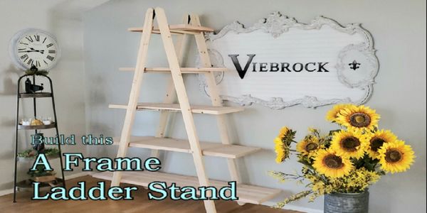 A frame ladder stand, blanket ladder, farmhouse, home décor, step ladder, DIY, D.I.Y., step by step