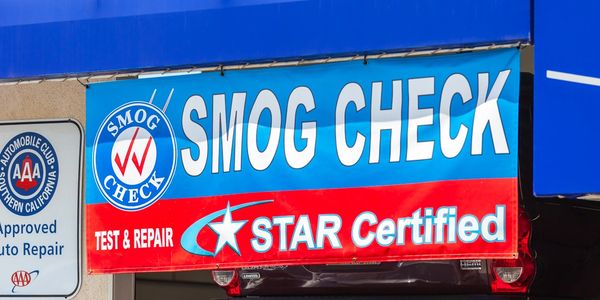 Star Certified Smog Test and repair station banner