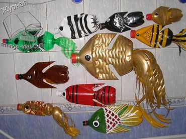 Recycled bottle art.  We will duplicate the images n this pic in an upcoming series.