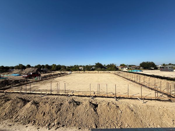 CMU block wall construction and foundation slab for residential shell projects in Southwest Florida.