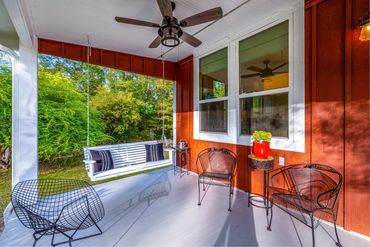 Porch swing in the country