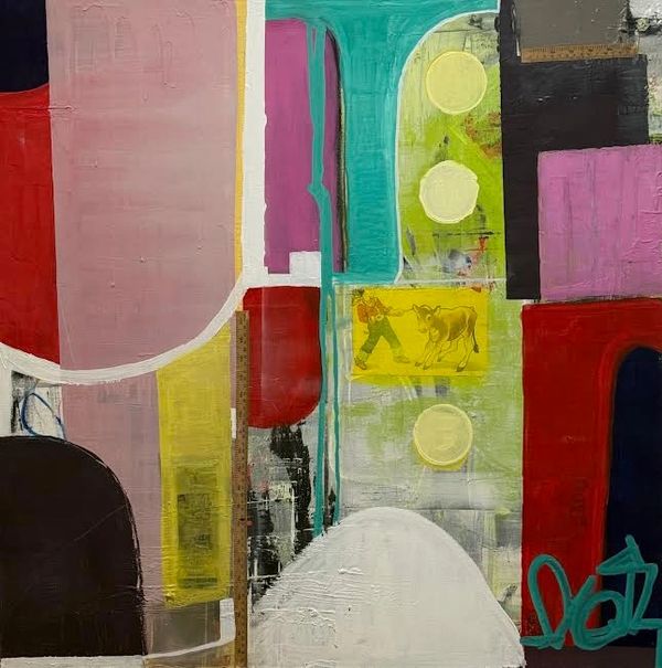 36x36 in. Mixed Media Painting on Canvas.