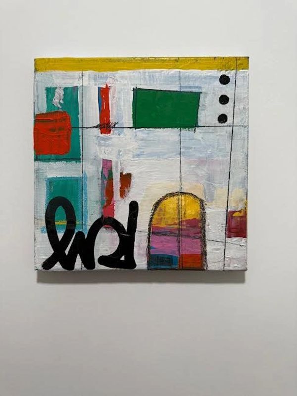 10x10 in.  Mixed Media Painting on Canvas.