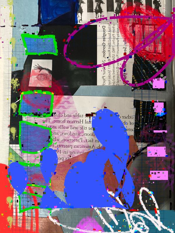 A mixture of Digital and Traditional  Collage was created in Procreate.