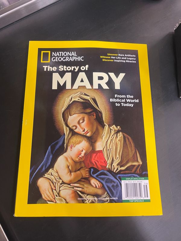 National Geographic magazine featuring the story of Mary and baby Jesus.
