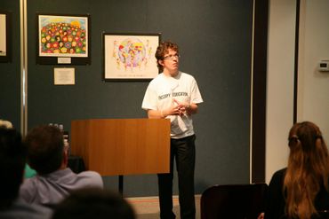 Dylan speaking on his first book, Occupy Special Education, at a public library in Dallas.