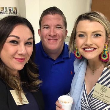 Dylan, Evelyn and Emma posing for a group photo in Corpus Christi, TX.