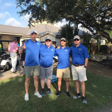 Dylan and his 3 golfing buddies representing Team C-Hear at the Greenish Jacket Golf Tournament.