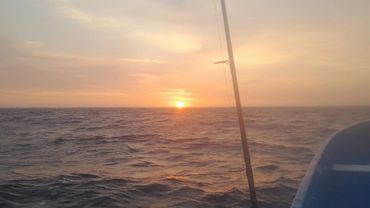 Watching the sunset as you fish