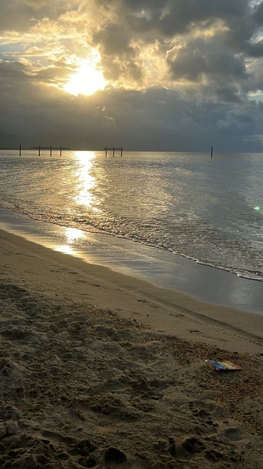 Tranquility, relaxation, calm waters, beautiful sky