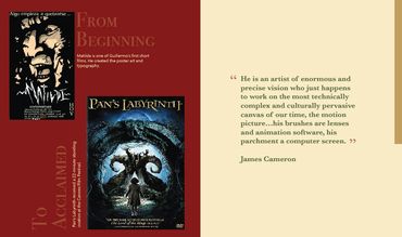 Spread 6 has movie posters for Matilde and Pan's Labyrinth and a tribute from director James Cameron