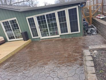 Stamped concrete patio