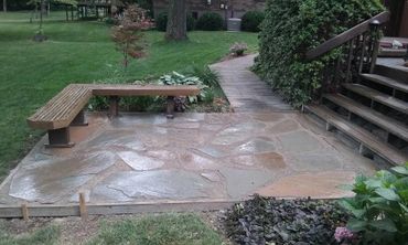 Decorative flag stone patio