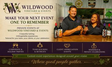 Wildwood Vineyard & Events offers private events with a beautiful setting.