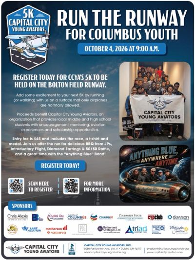 Save the date for the 5K Capital City Young Aviators run on October 4, 2026.