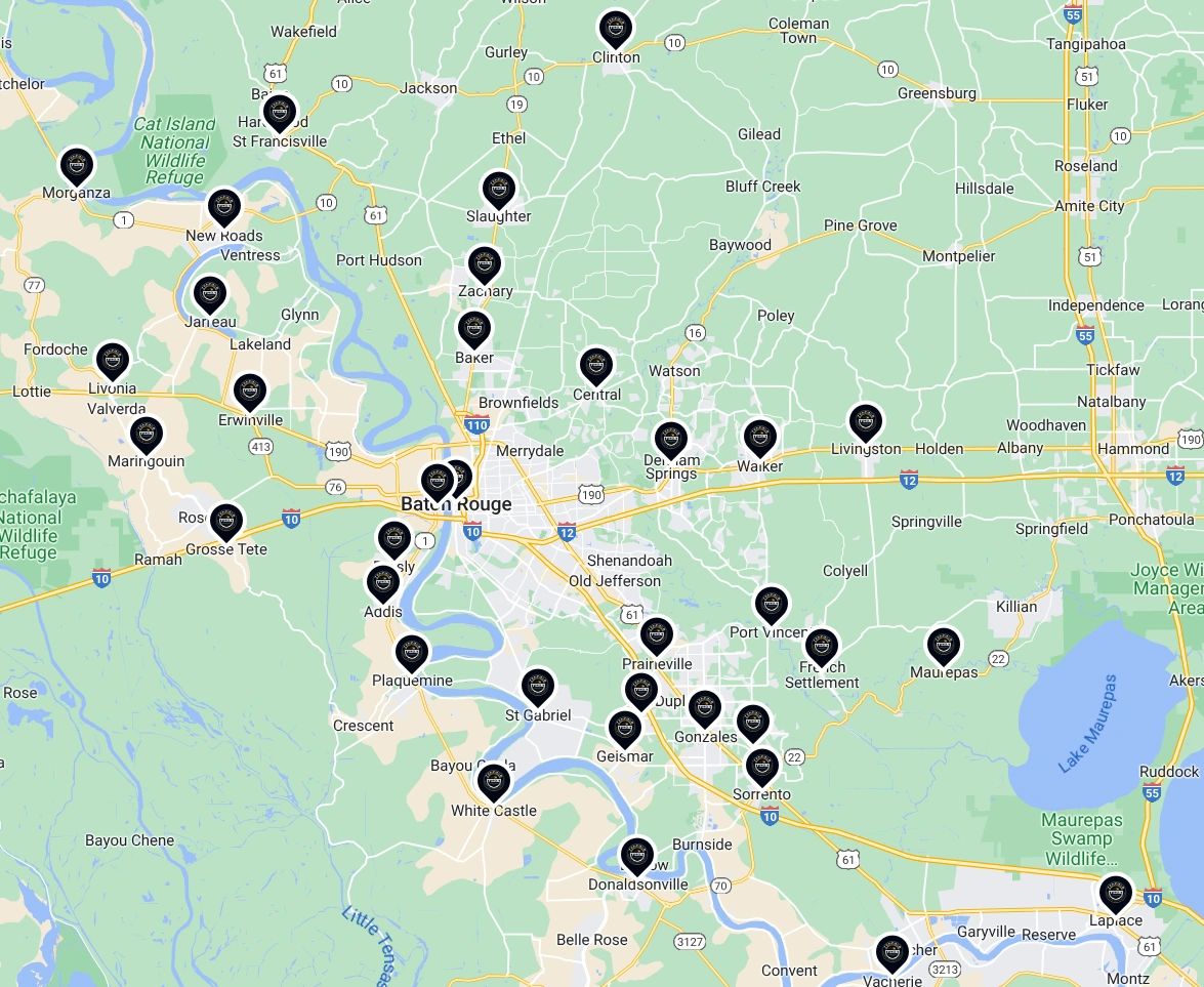 locations we've serviced, highlighting the wide range of areas we cover.