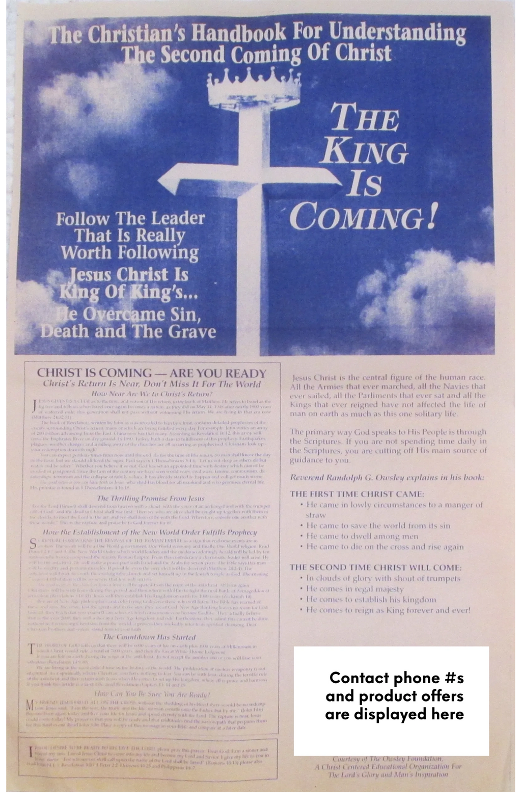 Our primary newspaper advertisement...