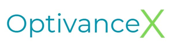 Logo of OptivanceX with a green 'X'.