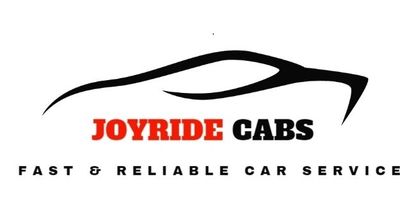 Joyride Cab company logo. made in black and red color.