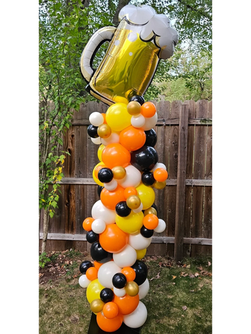 Organic-style balloon column /tower with topper