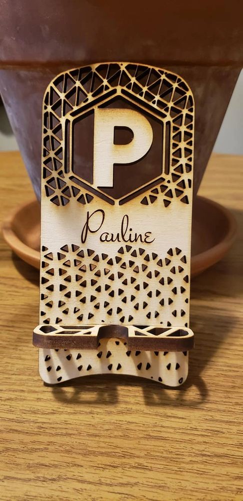 Monogram cell phone holder