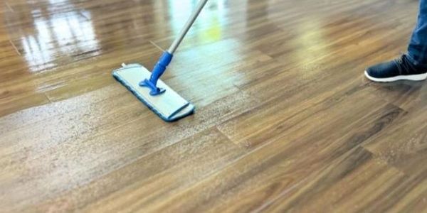 Applying maintence coating on LVP flooring