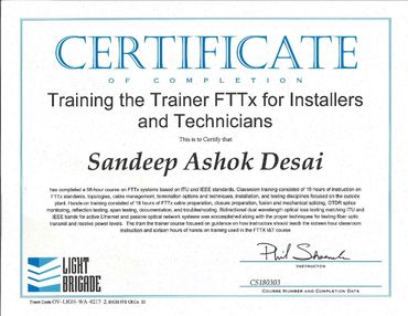 Light Brigade Fiber Optic Certification