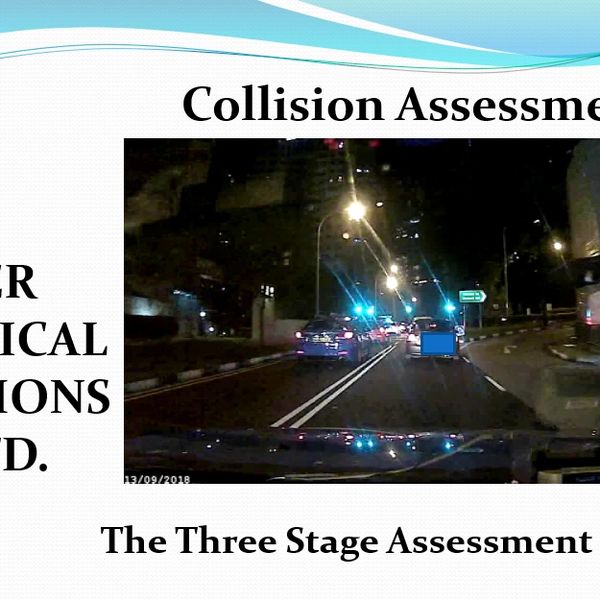 Nighttime traffic scene for collision assessment by Hunter Technical Solutions.