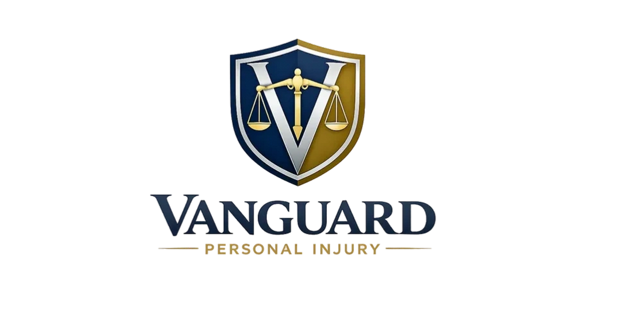 Shield logo with scales of justice and 'Vanguard Personal Injury' text.