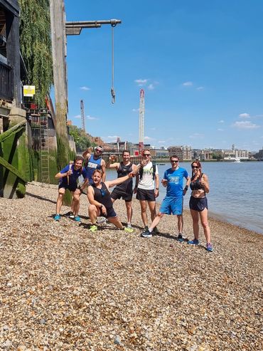 Swifty Mondays Free Summer Running Pub Crawl on the banks of the Thames in Wapping, London