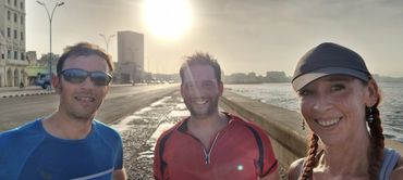 Swifty Mondays friends out for a run in Cuba during running holiday