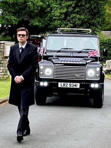 A very moving funeral led by Tim, where Funeral Director led in a Landrover hearse, for a Veteran.