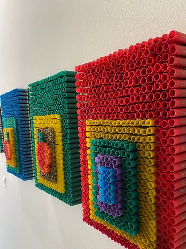 Joseph Albers paintings are brought to mind with this 3D rendered pride artwork