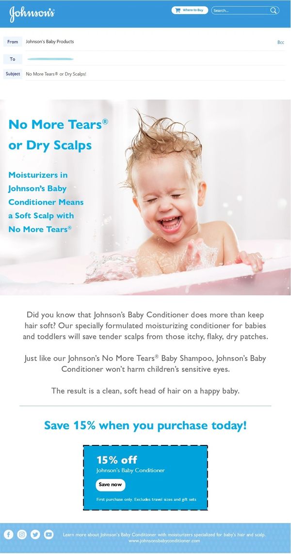 Johnson's Baby Conditioner email ad (spec)
