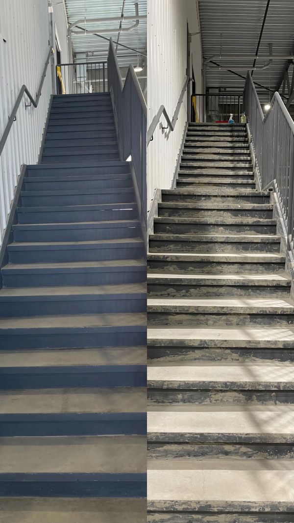 Construction clean before and after