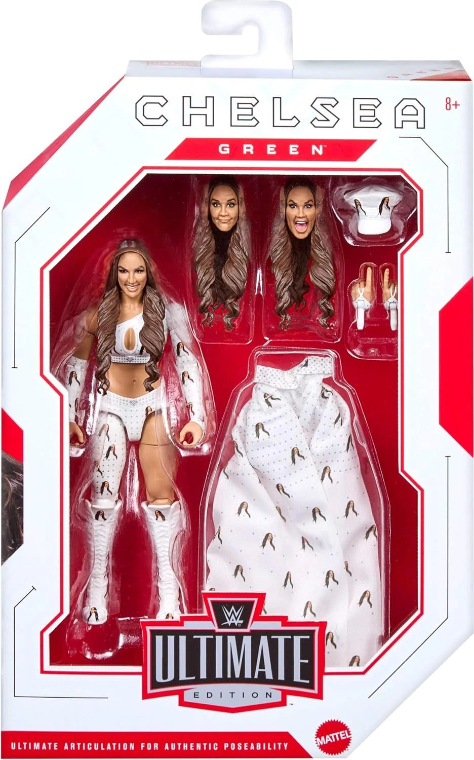 Chelsea Green WWE Ultimate Edition action figure in white outfit.