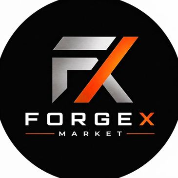 Logo of ForgeX Market with stylized FX letters in silver and orange.