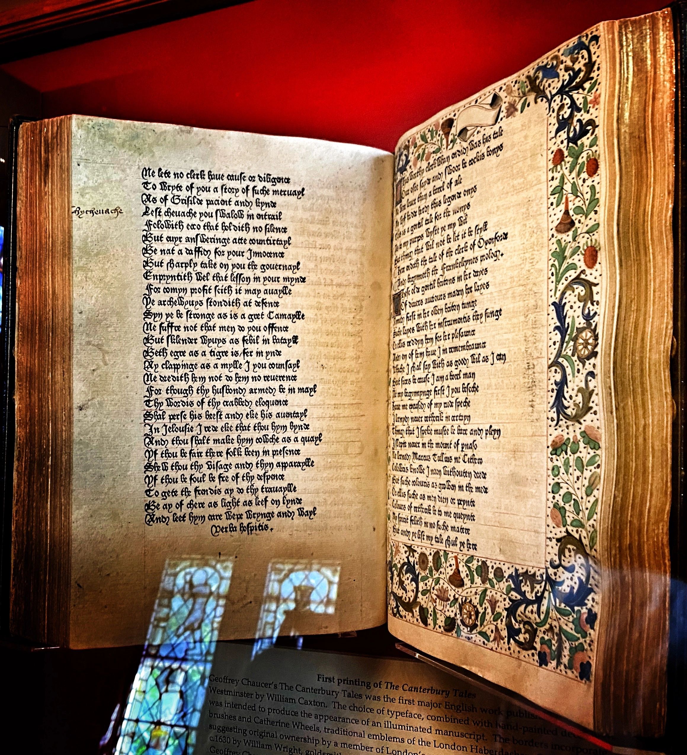 First Edition of Chaucher's Canterbury Tales (Merton College Library)