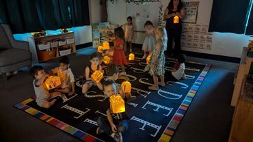 children with lanterns