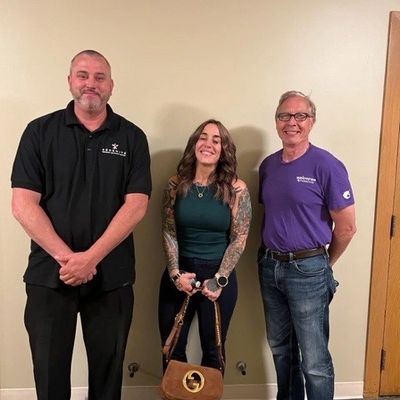 Todd Whitman, Dr. Nicole Labor and Joe Brady at the recent lecture event