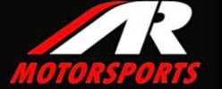 Logo of AR Motorsports with stylized initials and red text.