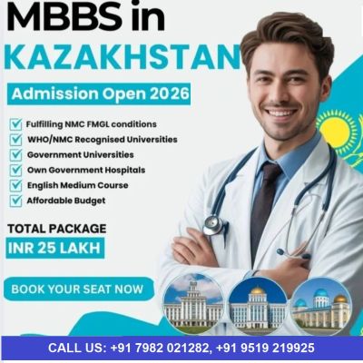 Admission open for MBBS in Kazakhstan with recognized universities and affordable fees.