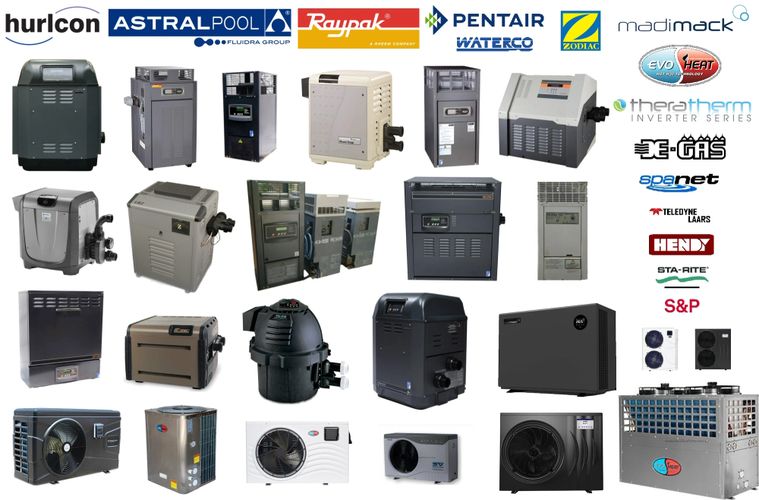 Pool & Spa Heaters. Hurlcon Astralpool Raypak Pentair Madimack EvoHeat Theratherm SpaNET Degas