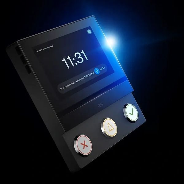 Modern device with touchscreen and three buttons.