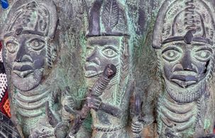 Benin Bronze Plaque Sculpture