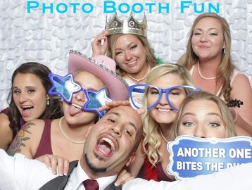 photo booth guests pose at the crystal ballroom in st augustine fl